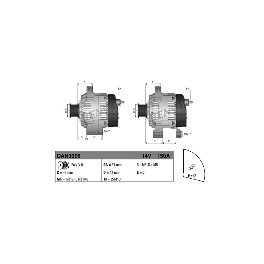 DENSO DAN3008 Alternator