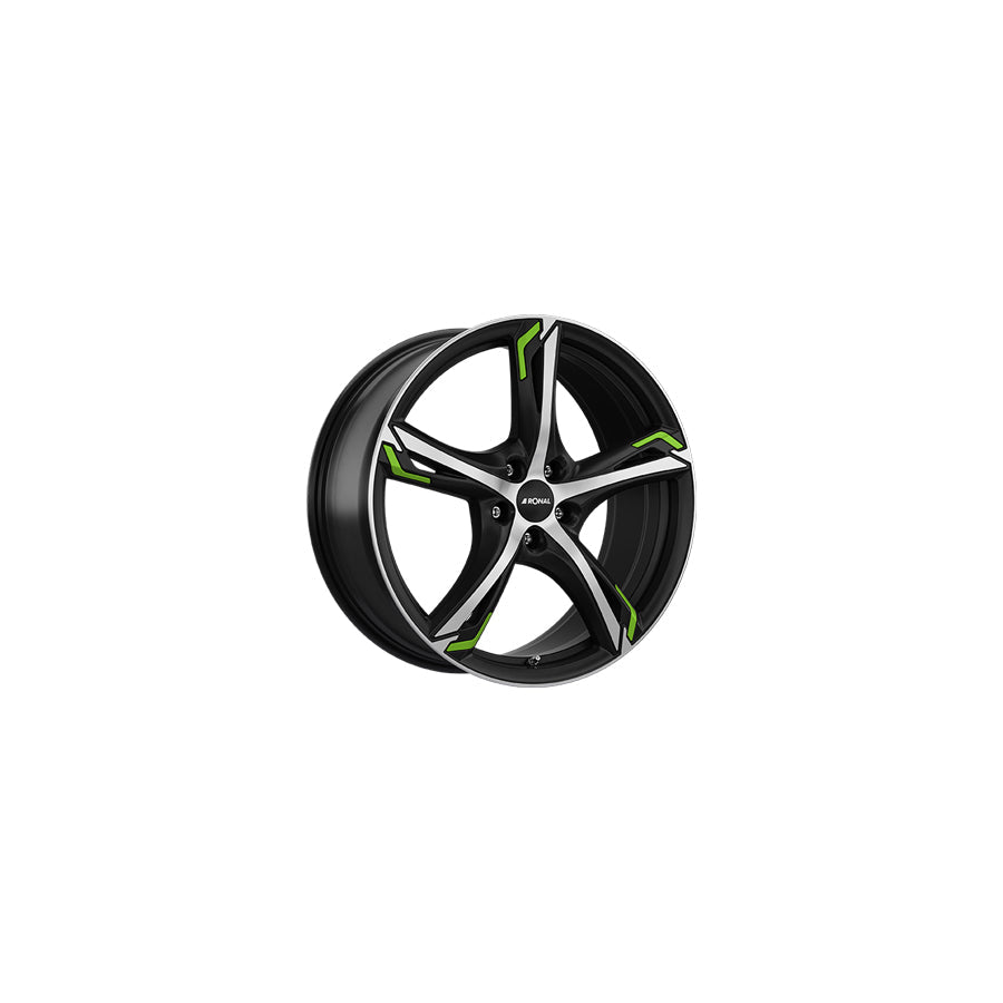 Ronal R62 Green 7.5x18 ET35 62R8755.111/GREEN Jetblack-Matt-Diamond Cut Green Wheel