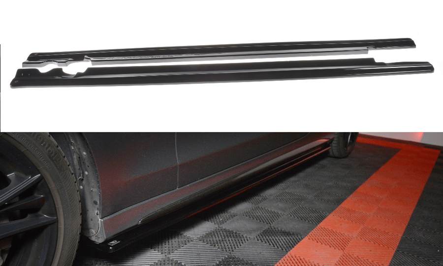 Maxton Design ME-C-205-AMGLINE-C-SD1T Side Skirts Diffusers Mercedes Benz C-Class W205 AMG-Line Coupe | ML Performance UK Car Parts
