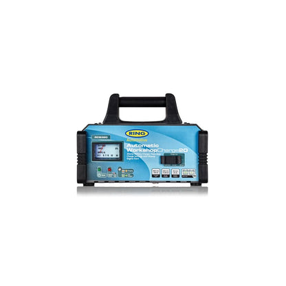RING RCB320 20A 12V Fully Auto Battery Charger, 80A Engine Start Metal Case