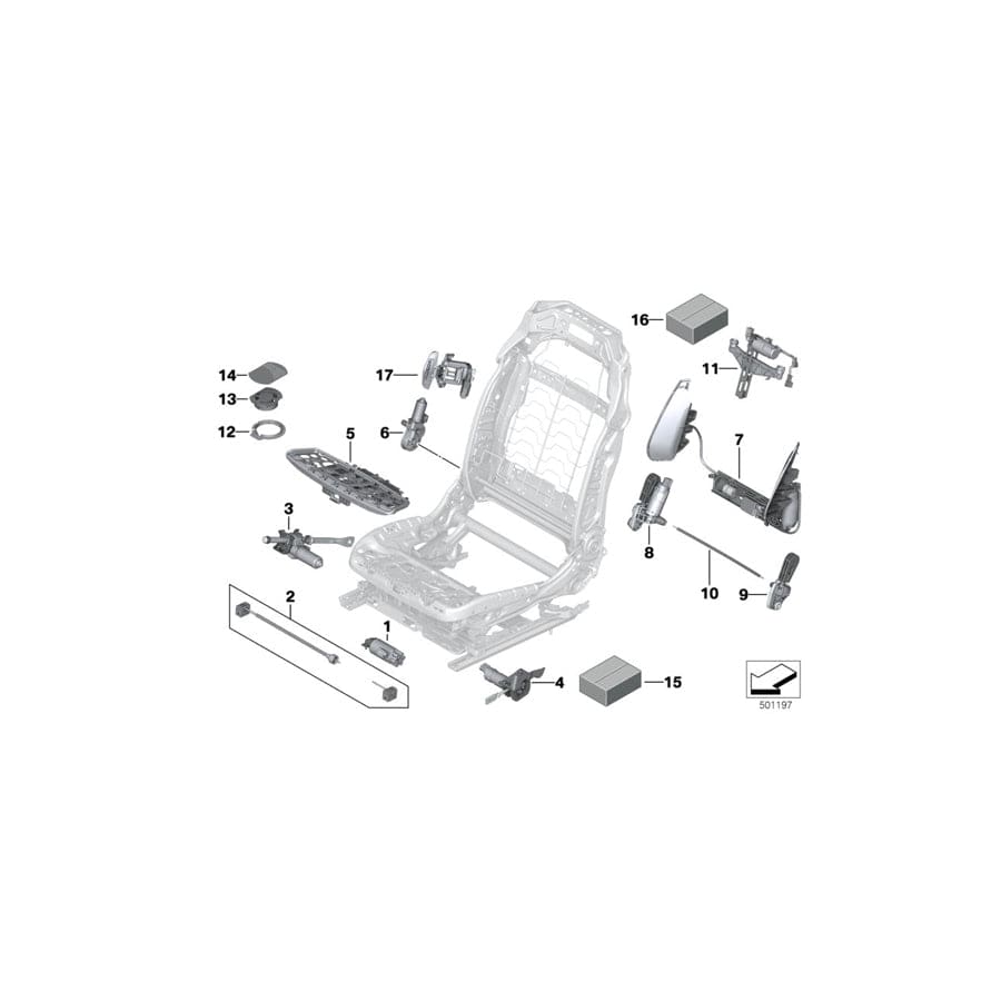 Genuine BMW 52107454055 G12 G31 G11 Drive, Backrest Width Adjustment, Right 4 PINS (Inc. 750iX, 750dX & 530i)