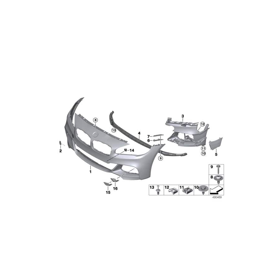 Genuine BMW 51118057884 F45 F46 Support, Fog Lamp Right (Inc. 214d, 225xe & 225i)