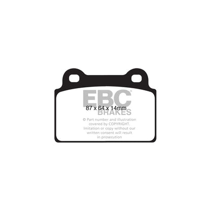 EBC PD03KR839 Mitsubishi Lancer Evo 10 Yellowstuff Rear Brake Pad & Plain Disc Kit - Brembo Caliper 2 | ML Performance UK Car Parts