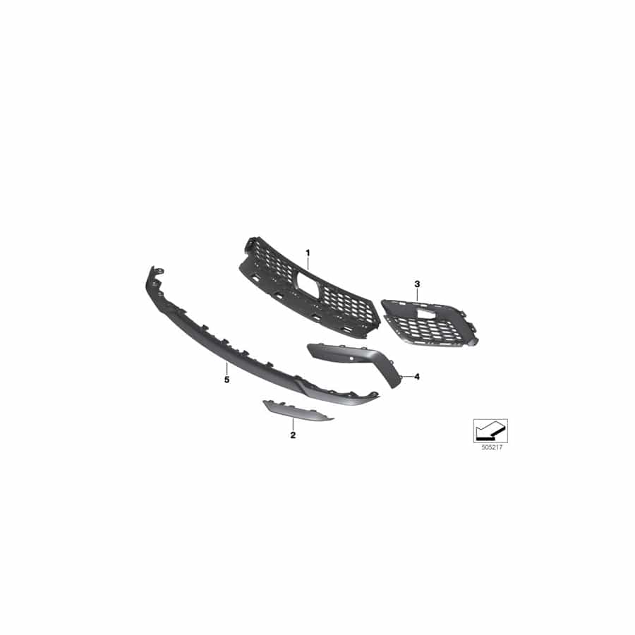 Genuine BMW 51118070757 F92 F93 F91 Grill, Air Intake, Open, Left -M- (Inc. M8)