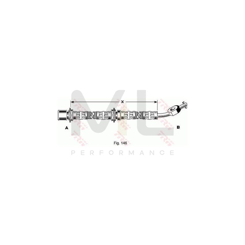 TRW PHD282 Brake Hose for TOYOTA MR2 I Coupe (W10) 415mm
