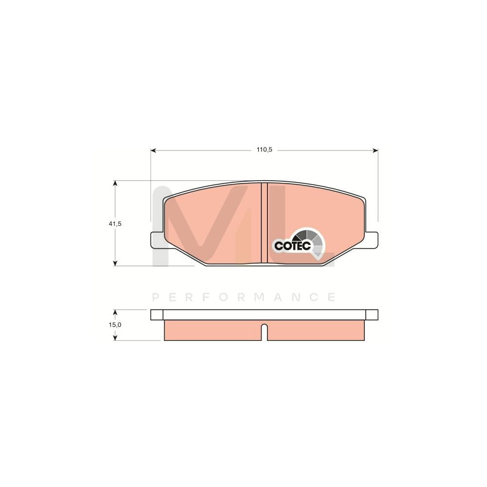 TRW Cotec Gdb383 Brake Pad Set Not Prepared For Wear Indicator