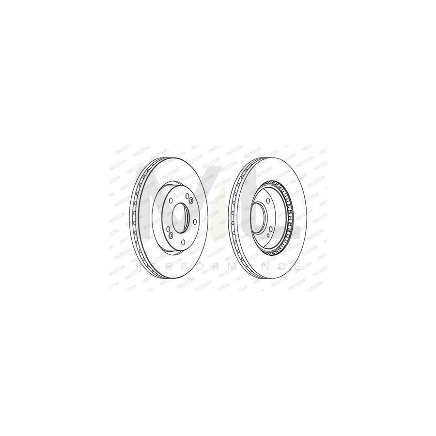 Ferodo Premier DDF1619C Brake Disc Vented, Coated, Without Bolts/Screws  - Pair
