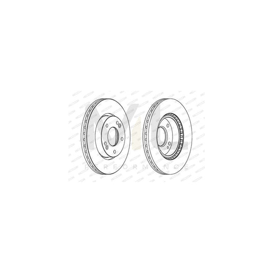 Ferodo Premier DDF1619C Brake Disc Vented, Coated, Without Bolts/Screws  - Pair