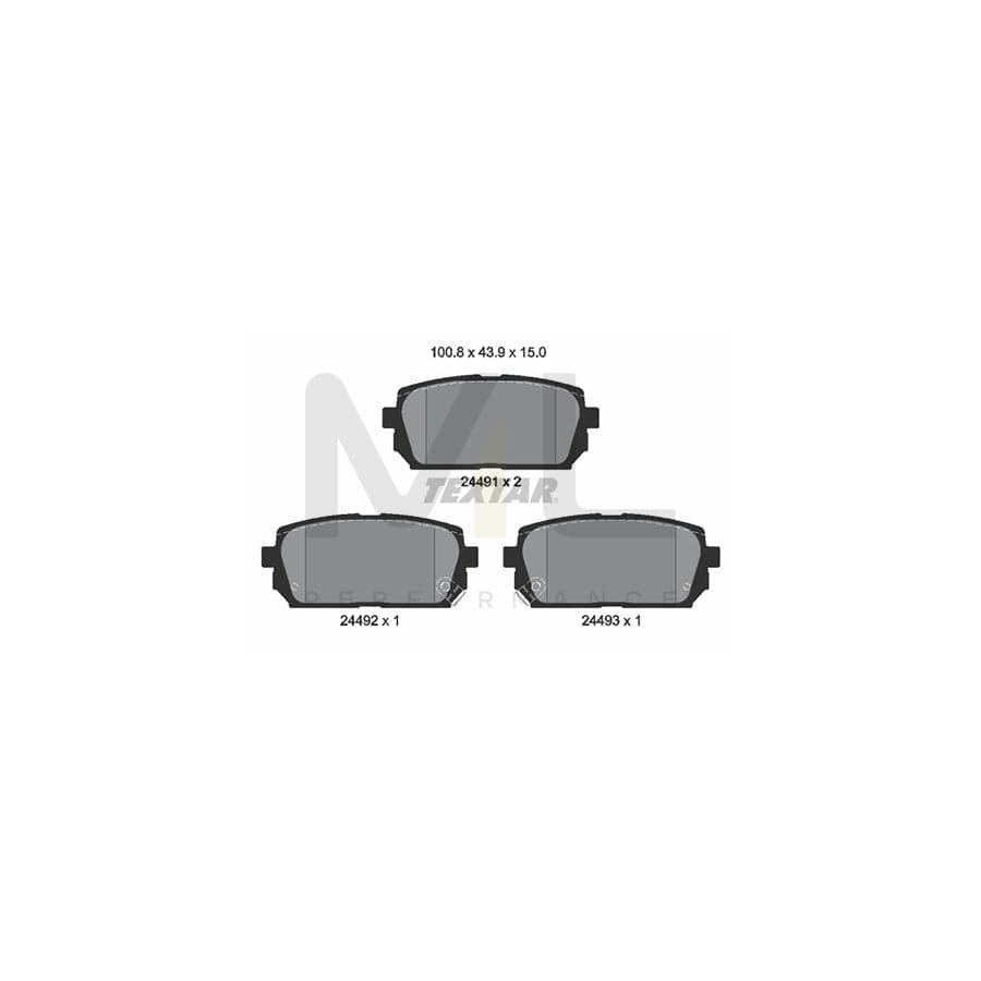 TEXTAR 2449101 Brake pad set for KIA Carens III (UN) with acoustic wear warning
