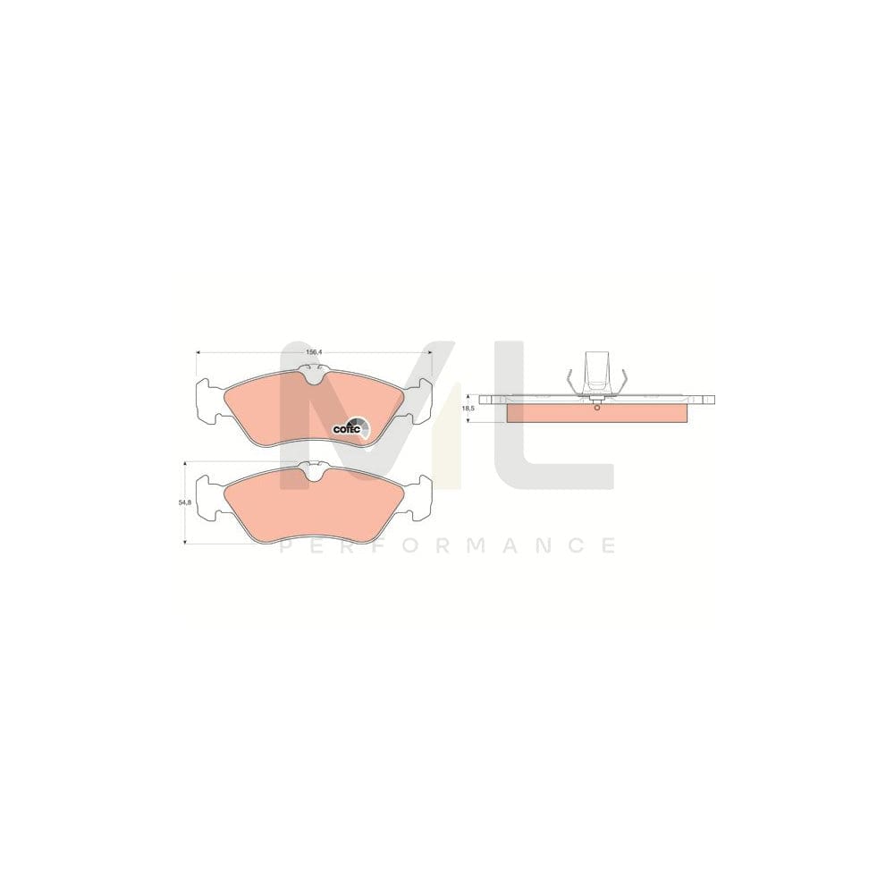TRW Cotec Gdb1263 Brake Pad Set Prepared For Wear Indicator