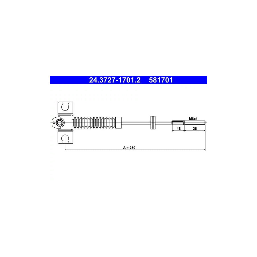 ATE 24.3727-1701.2 Hand Brake Cable