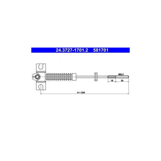 ATE 24.3727-1701.2 Hand Brake Cable