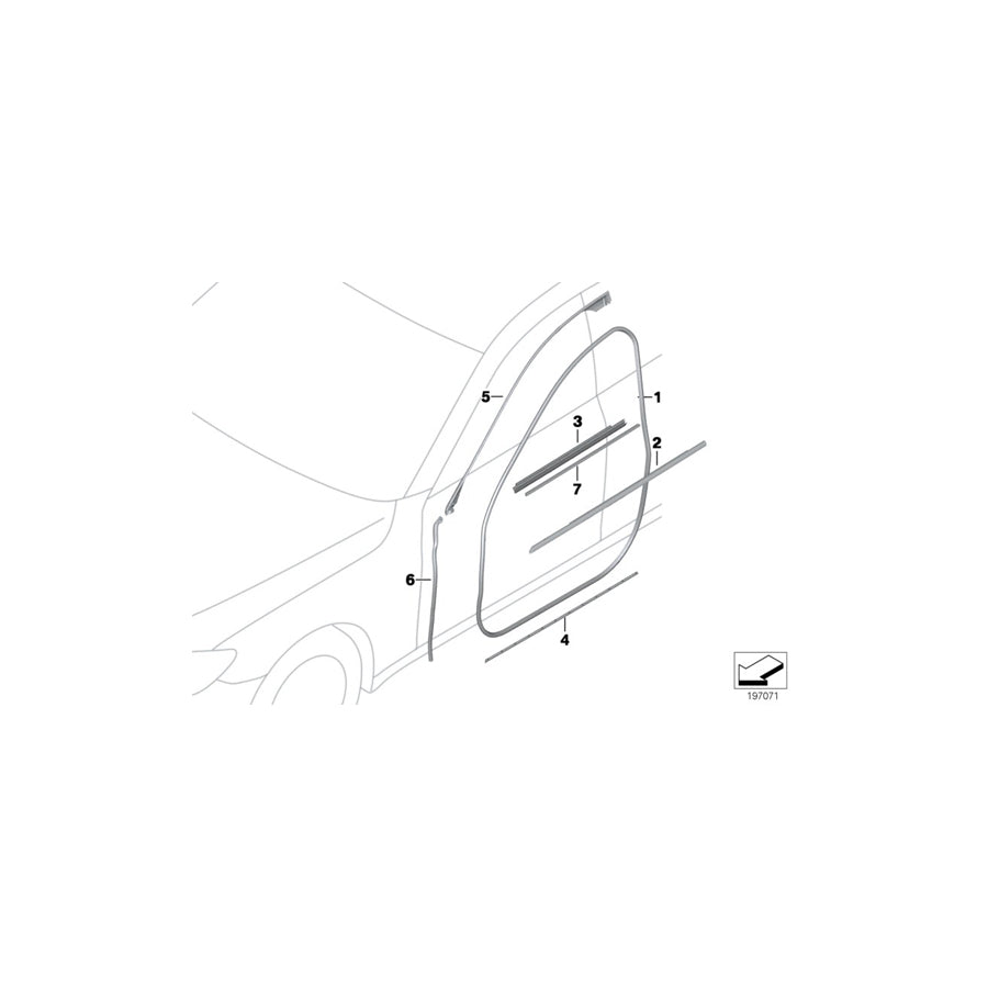 Genuine BMW 51337177998 Door Weatherstrip Front (Inc. 760LiS, 740dX & 760i)
