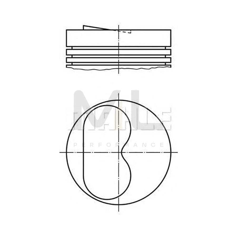 MAHLE ORIGINAL 007 15 02 Piston 83,2 mm, with piston rings, with piston ring carrier | ML Performance Car Parts