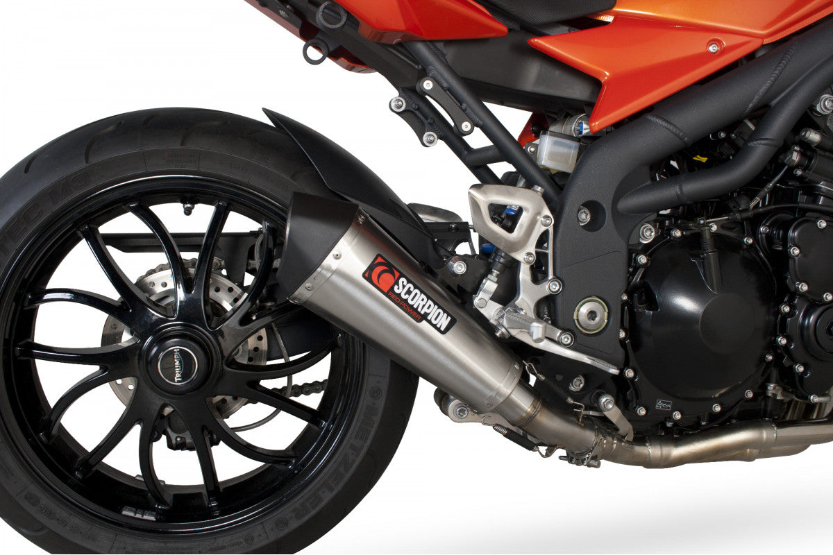 Scorpion RTR66SESEO Triumph Speed Triple 1050 Serket Taper Slip-On - Brushed Stainless Steel Sleeve | ML Performance UK UK