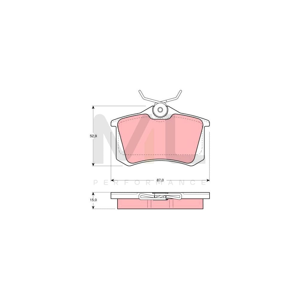 TRW Gdb1121 Brake Pad Set Not Prepared For Wear Indicator