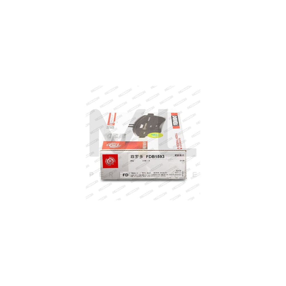 Ferodo Premier FDB1593 Brake Pad Set Suitable for Mercedes-Benz A-Class (W169) Prepared for Wear Indicator, With Brake Caliper Screws, With Piston Clip, With Accessories