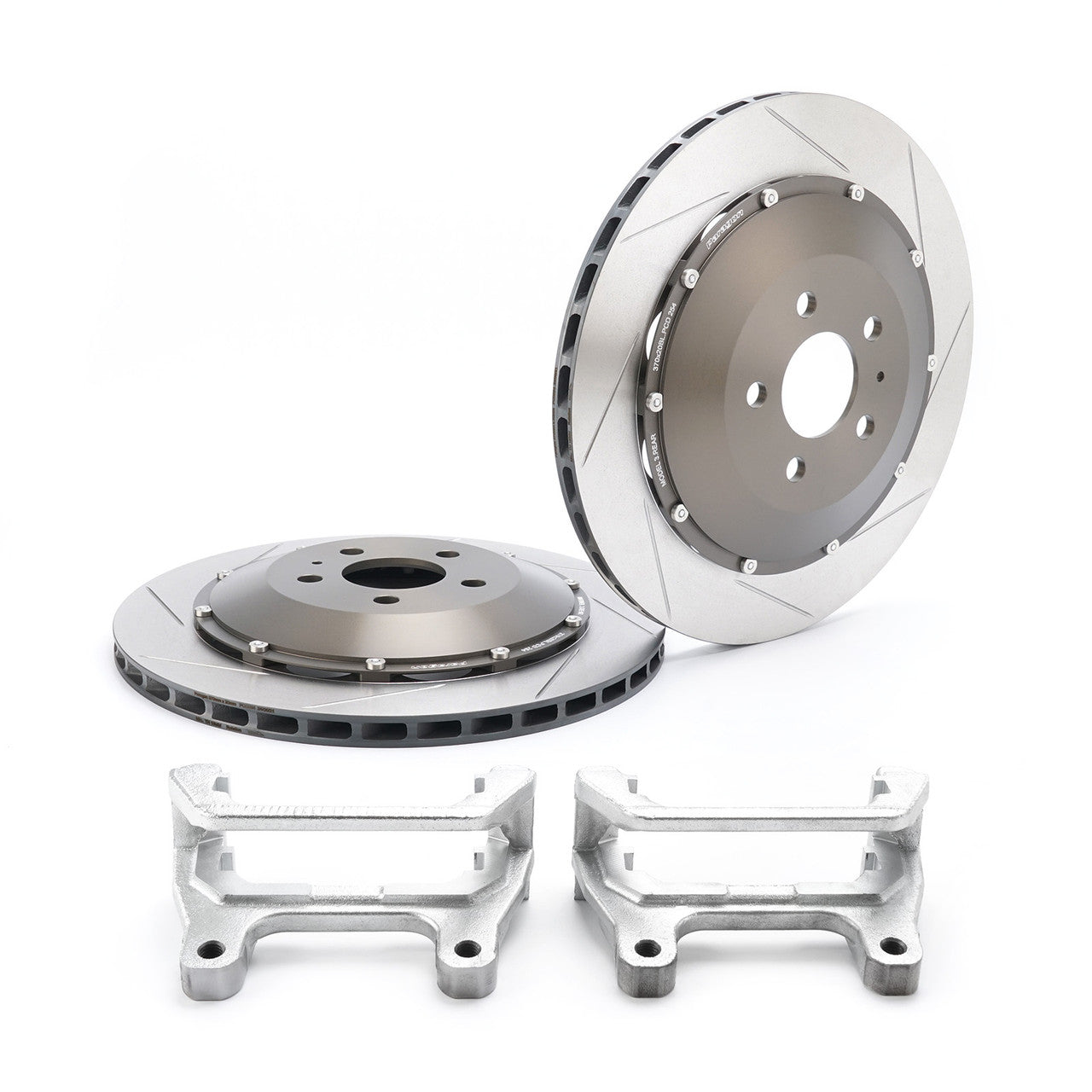 Paragon 2-Piece Brake Discs Rear Pair 370mm x 20mm (14.57" x 0.79") - Tesla Model 3 RWD/AWD / Model Y AWD (Non-Performance) - Larger Rotor
