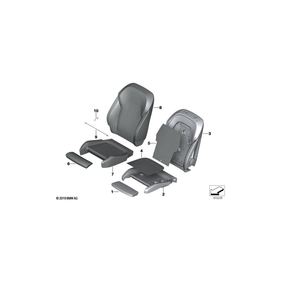 Genuine BMW 52107472509 G01 G02 Cover, Comfort, Seat, Perf. Leather SCHWARZ (Inc. X4 25dX, X4 20dX & X3 M40iX)