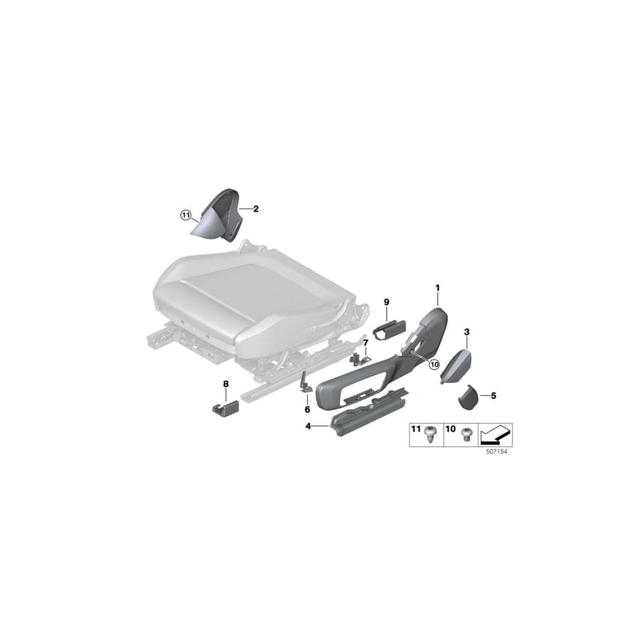 Genuine BMW 52107469669 G20 G02 G01 Trim For Seat Outer Electric Left CANBERRABEIGE (Inc. 330iX, X4 20iX & 330i)