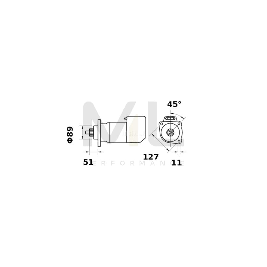 MAHLE ORIGINAL MS 487 Starter motor 24V 5,4kW, Teeth Quant.: 9 | ML Performance Car Parts