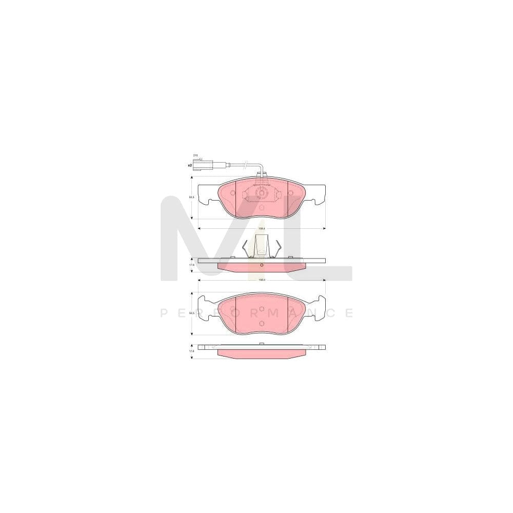 TRW Gdb1486 Brake Pad Set Incl. Wear Warning Contact