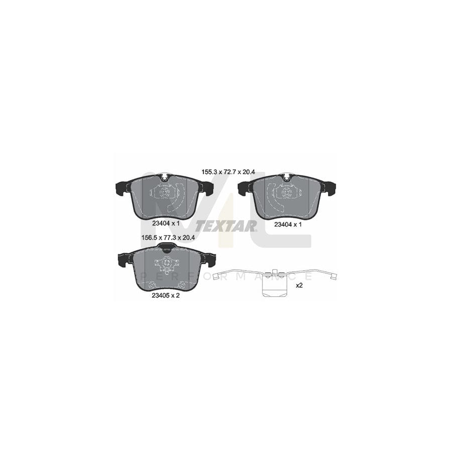 TEXTAR 2340404 Brake pad set prepared for wear indicator, with accessories