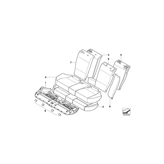 Genuine BMW 52203422195 E83 Cover Backrest Leather Right SCHWARZ (Inc. X3)