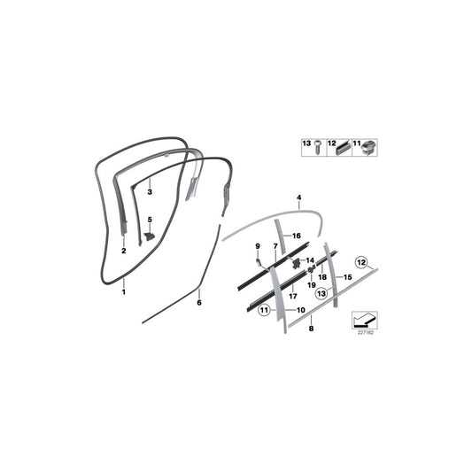 Genuine BMW 51357182292 Window Well Strip, Outer, Door, Rear Rgt (Inc. 520d, 525d & 523i)