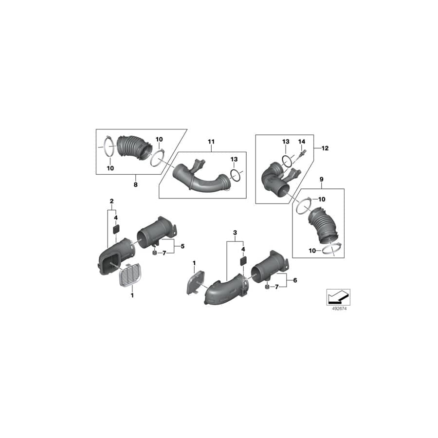 Genuine BMW 13718655215 G15 G30 G14 Hose Clamp L66-86 (Inc. M850iX, ALPINA B7 & 750LiX)