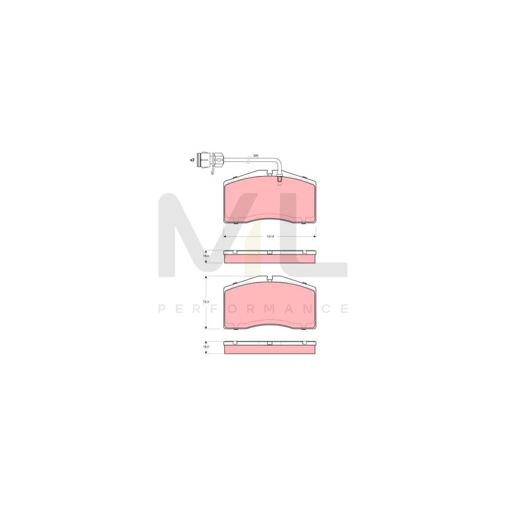 TRW Gdb1506 Brake Pad Set For Audi A8 D2 (4D2, 4D8) Incl. Wear Warning Contact