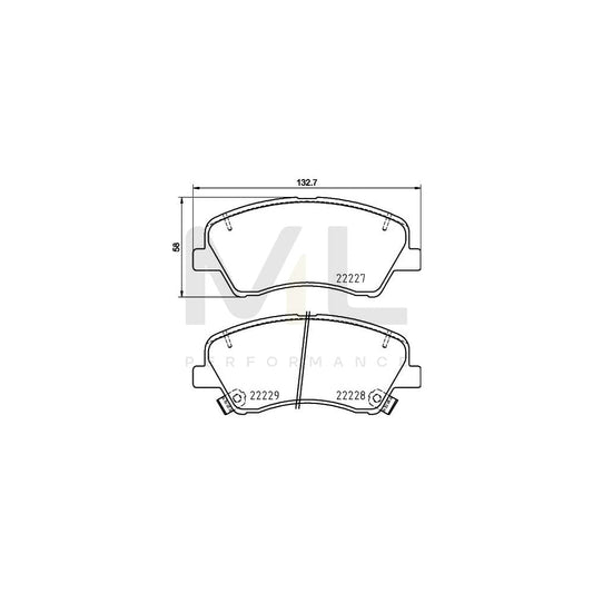 Hella 8DB 355 036-501 Brake Pad Set Incl. Wear Warning Contact, With Accessories | ML Performance Car Parts