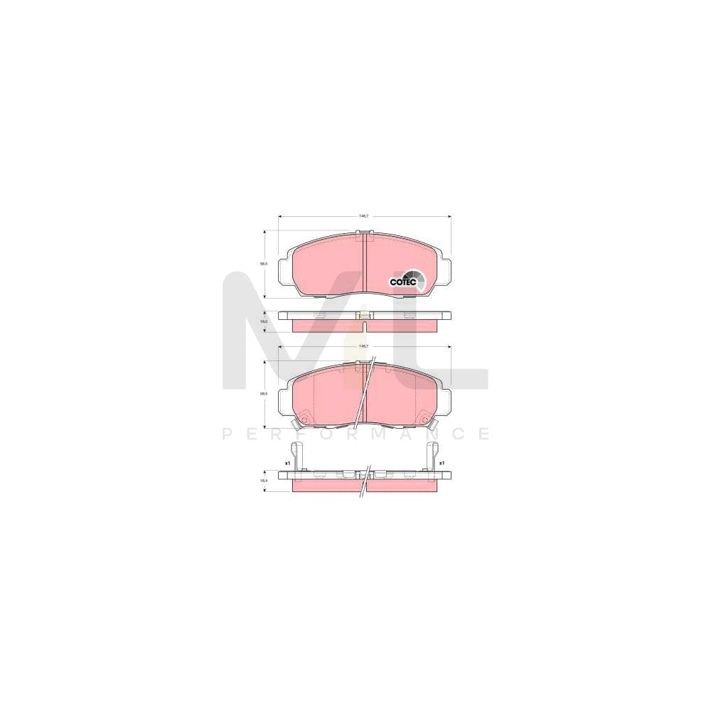 TRW Cotec Gdb3240 Brake Pad Set With Acoustic Wear Warning