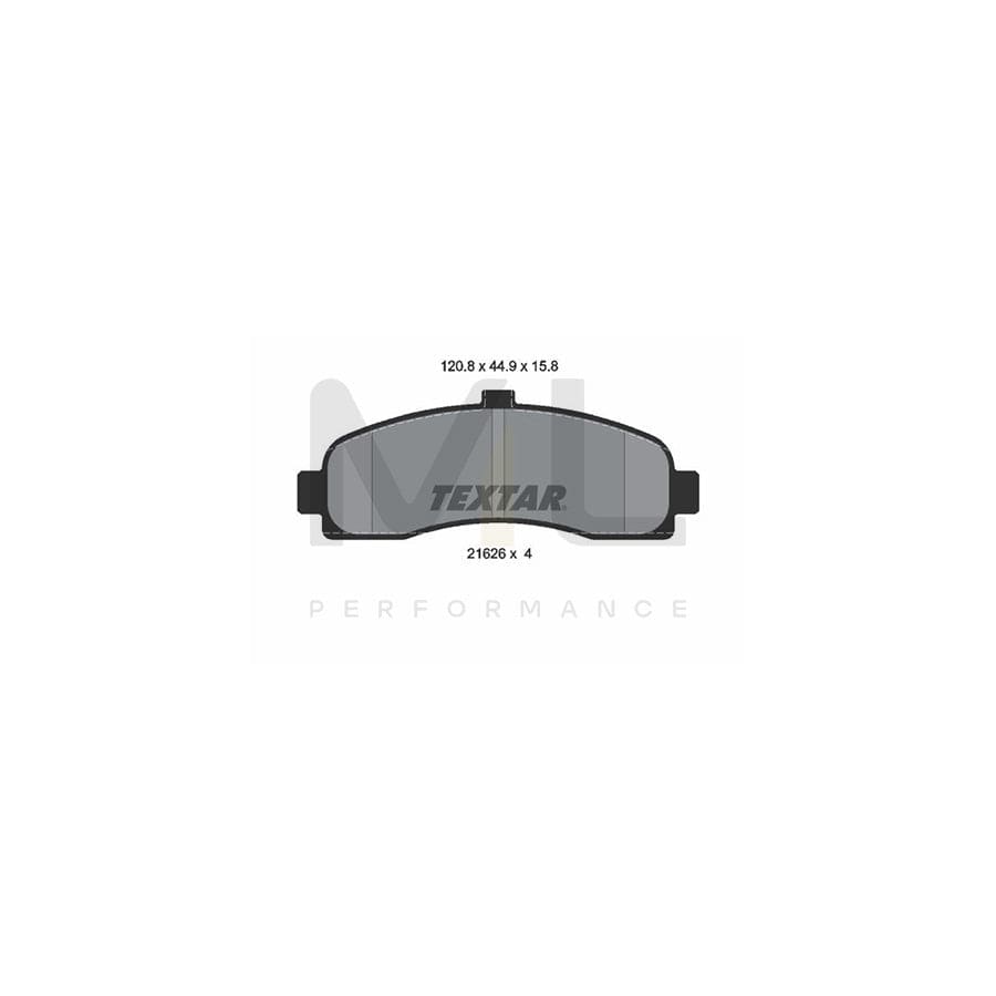 TEXTAR 2162601 Brake pad set not prepared for wear indicator