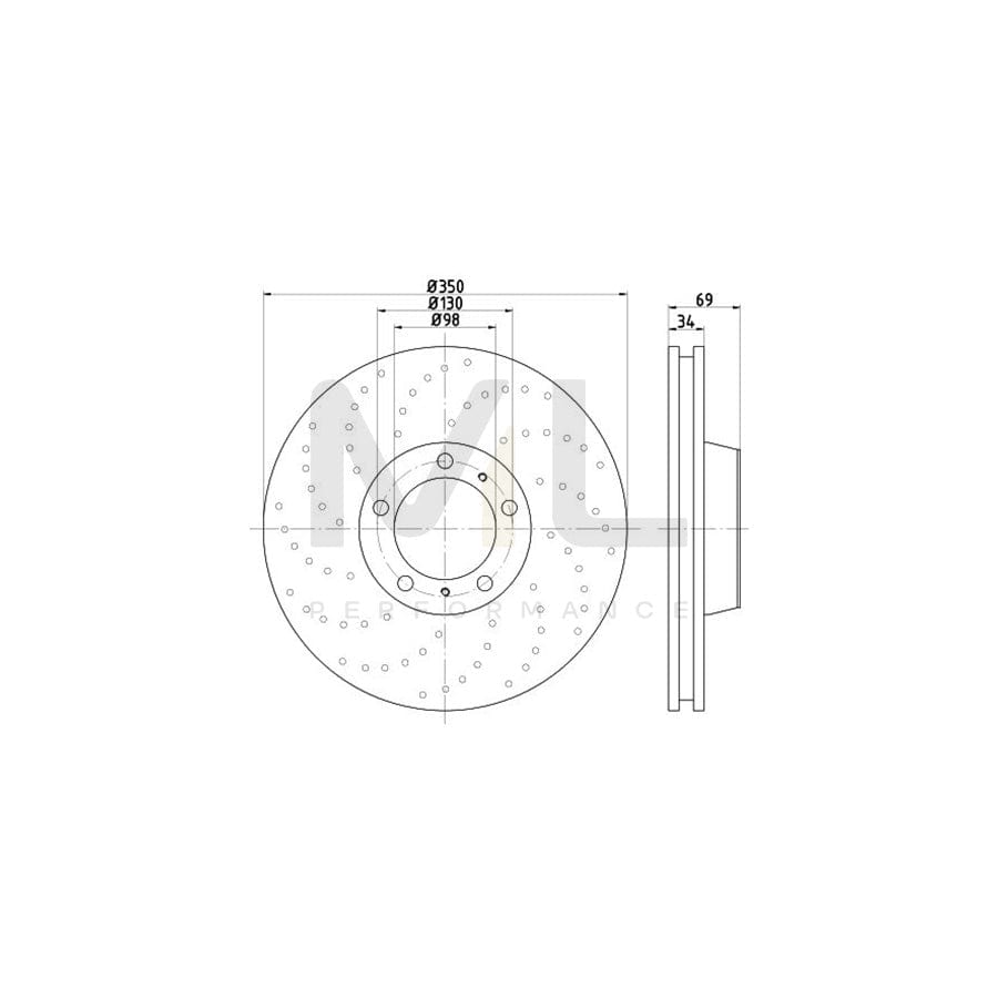 TEXTAR OE-Line 92219110 Brake Disc for PORSCHE 911 Internally Vented, High-carbon, without wheel hub, without wheel studs