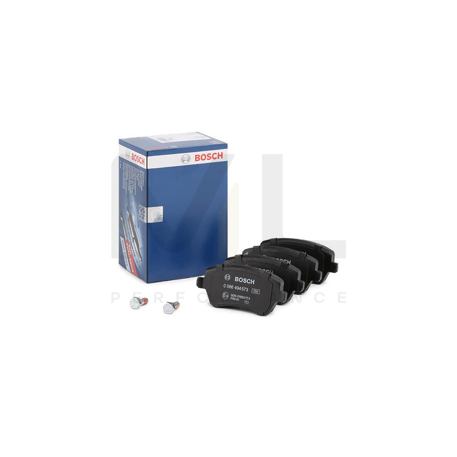 Bosch 0986494573 Brake Pad Set With Acoustic Wear Warning, With Anti-Squeak Plate, With Bolts/Screws, With Accessories