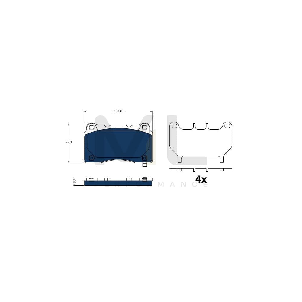 TRW Gdb2198Bte Brake Pad Set With Acoustic Wear Warning, With Accessories
