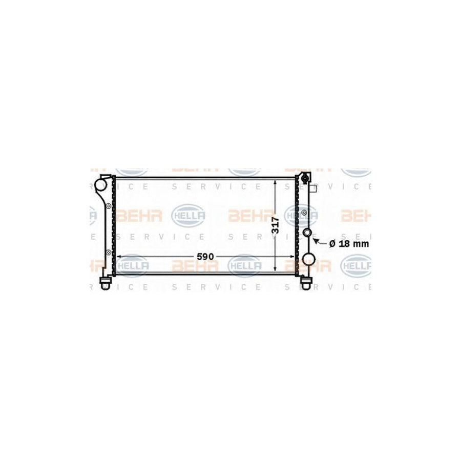 Hella 8MK 376 767-751 Engine Radiator For Fiat Panda II Hatchback (169)
