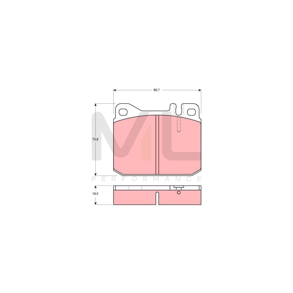 TRW Gdb1103 Brake Pad Set For Vw Lt Prepared For Wear Indicator