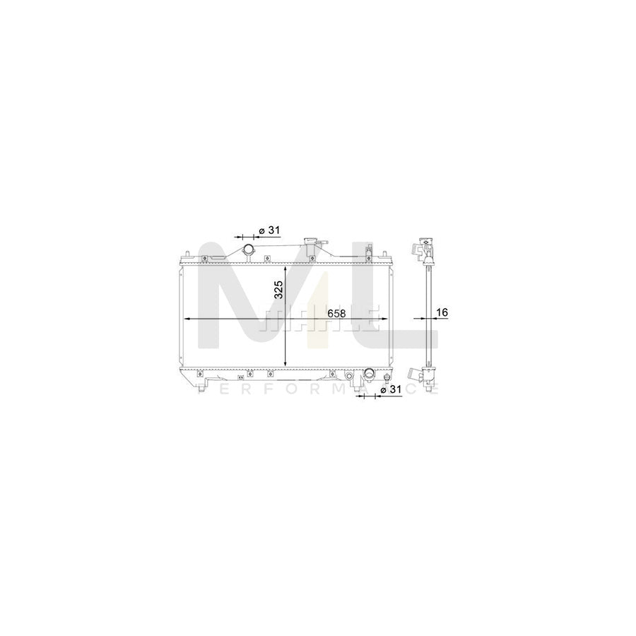 MAHLE ORIGINAL CR 1660 000S Engine radiator for TOYOTA AVENSIS Brazed cooling fins, Manual Transmission | ML Performance Car Parts