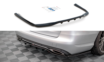 Maxton Design ME-C-205-RD1T+RD2T Central Rear Splitter (with vertical bars) Mercedes Benz C-Class W205 | ML Performance UK Car Parts