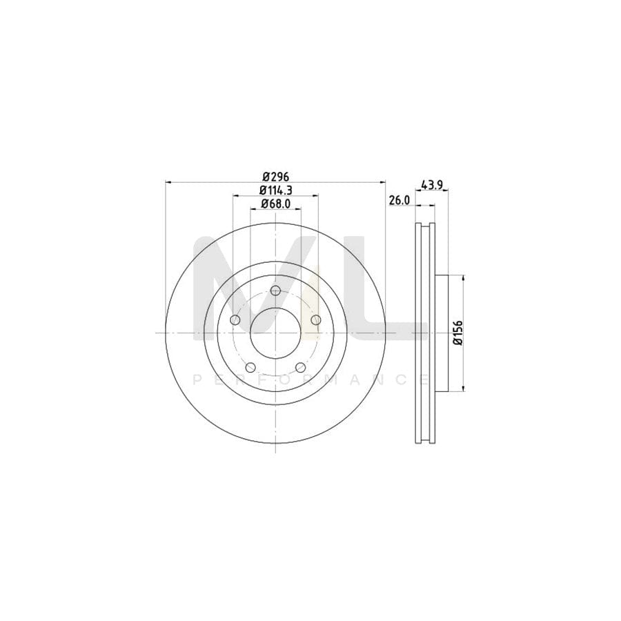 HELLA 8DD 355 114-601 Brake Disc Internally Vented, without wheel hub, without wheel studs | ML Performance Car Parts