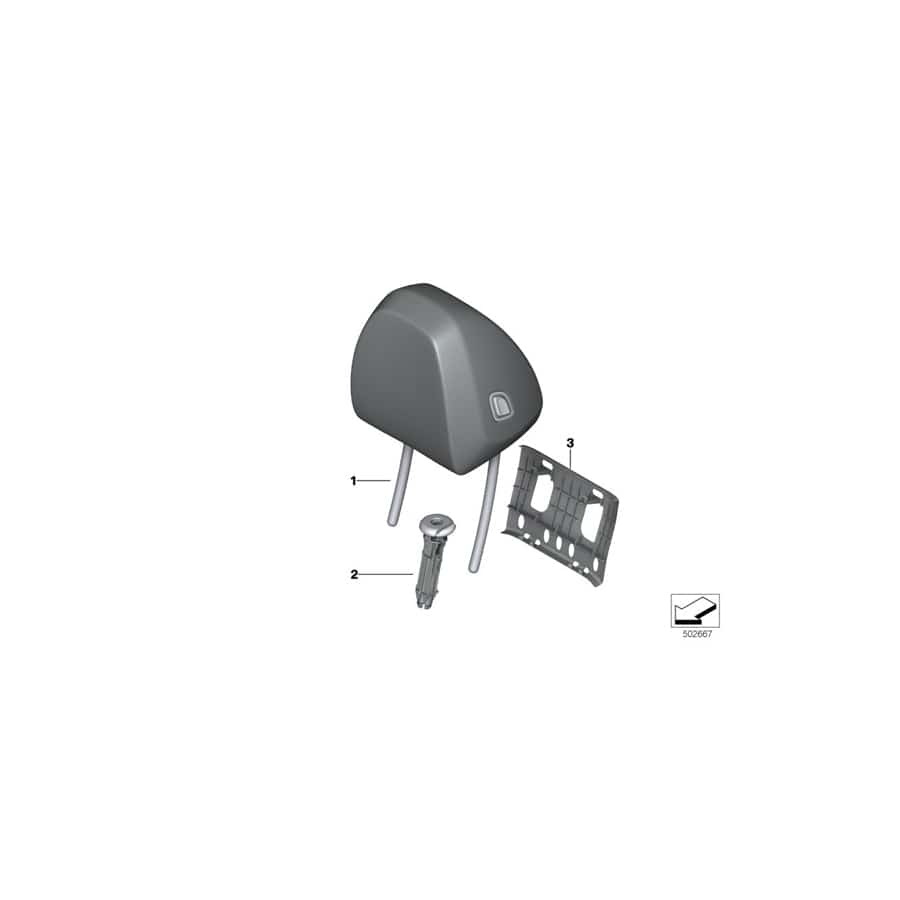 Genuine BMW 52107470249 G02 G20 G01 Headrest Imitation Leather SCHWARZ (Inc. M340i, X4 M40iX & 320i)