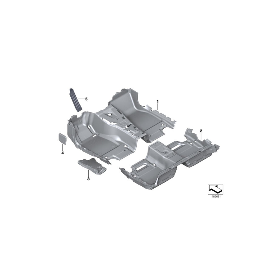 Genuine BMW 51477419460 G31 F90 G30 Floor Covering Rear SCHWARZ (Inc. 520d, 520i & 530e)