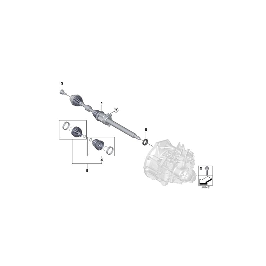 Genuine BMW Mini 31608625846 F39 F44 Repair Kit Bellows, Interior (Inc. X1 28iX, X2 25dX & Cooper ALL4)