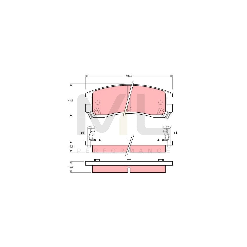 TRW Gdb4042 Brake Pad Set Incl. Wear Warning Contact