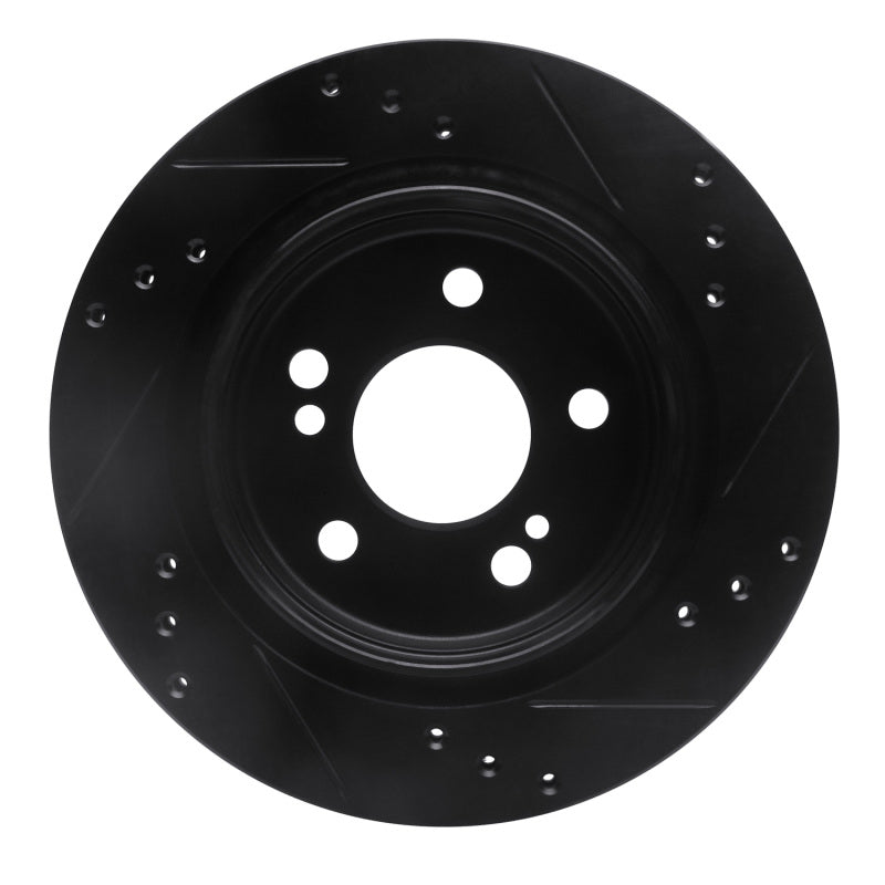 R1 Concepts R1 92-94 Mercedes-Benz E500 Rear Left Drilled & Slotted Black Brake Rotor