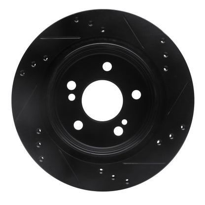 R1 Concepts R1 92-94 Mercedes-Benz E500 Rear Left Drilled & Slotted Black Brake Rotor