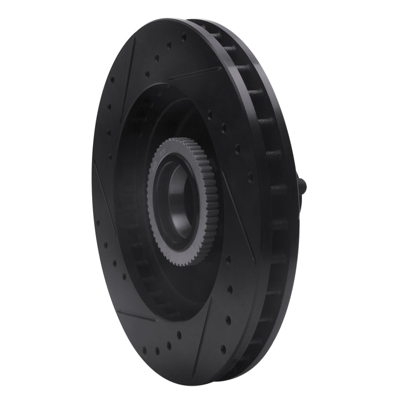 R1 Concepts R1 1992-2002 Chevrolet Tahoe Front Right Drilled & Slotted Black Brake Rotor