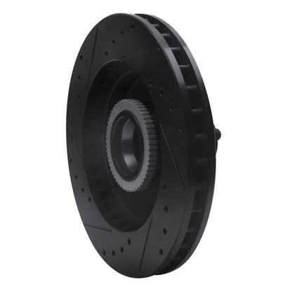 R1 Concepts R1 1992-2002 Chevrolet Tahoe Front Right Drilled & Slotted Black Brake Rotor